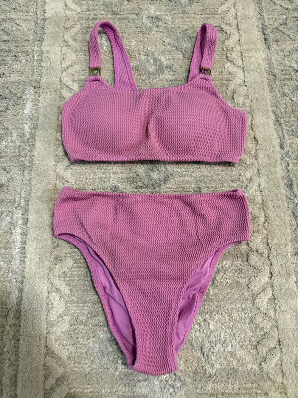 Victoria Secret The Wave swimsuit top and matching high waisted bottom